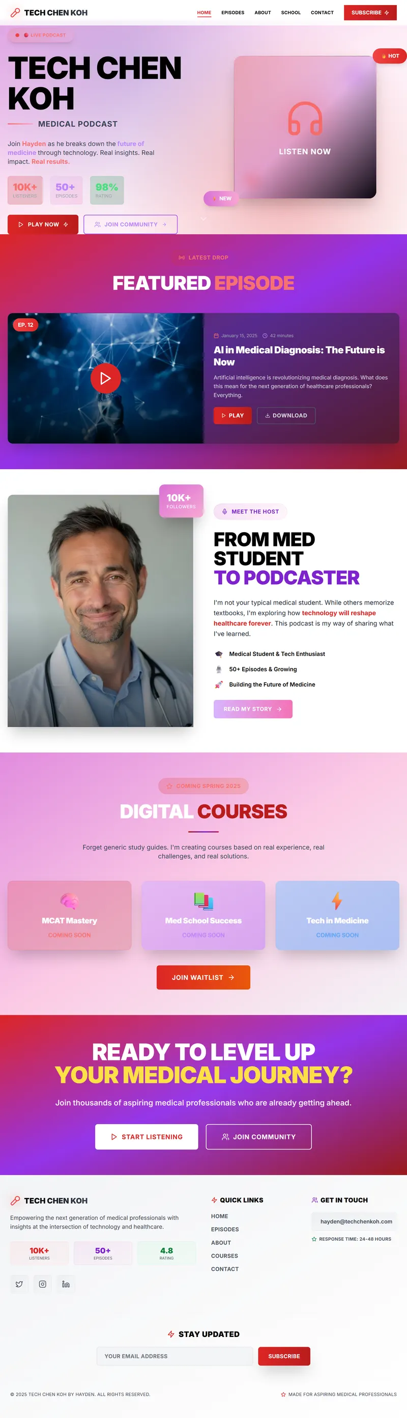 The Tech Effect Podcast website showcasing episodes and technology discussions